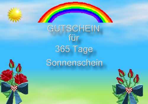  Gutschein für 365 Tage Sonnenschein